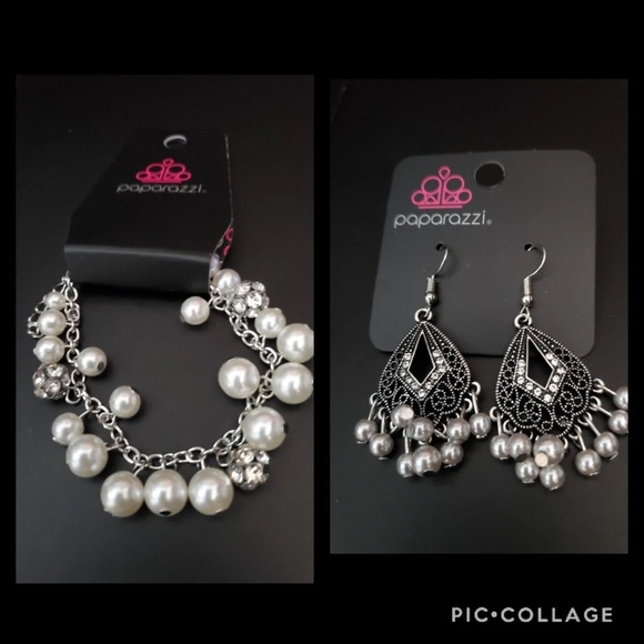 Faux Pearl Bracelet and matching earrings.